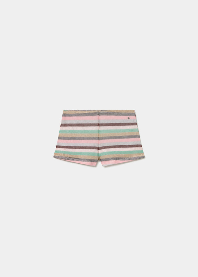 Short rayé tissé