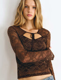 Camiseta encaje cropped