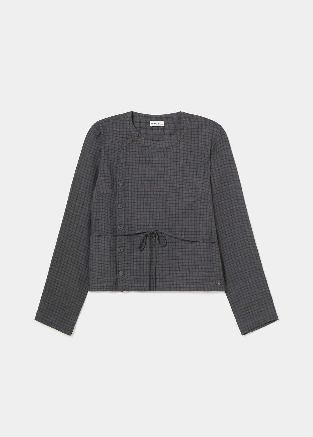 Checked blouse with button details