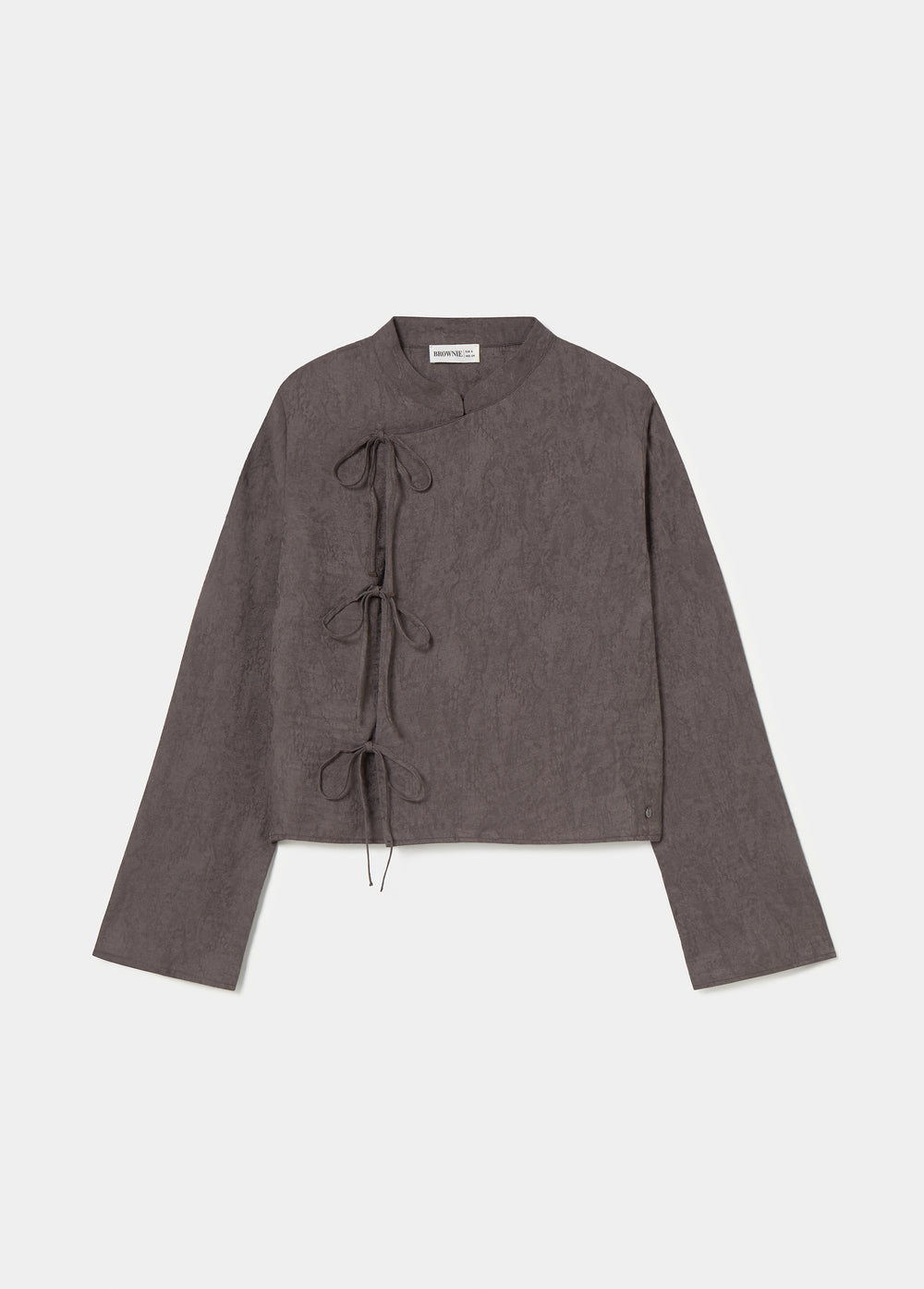 Jacquard blouse with bow details