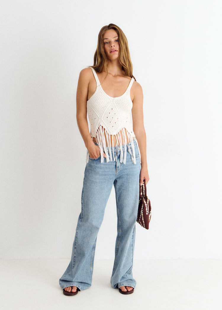 Crochet fringe top