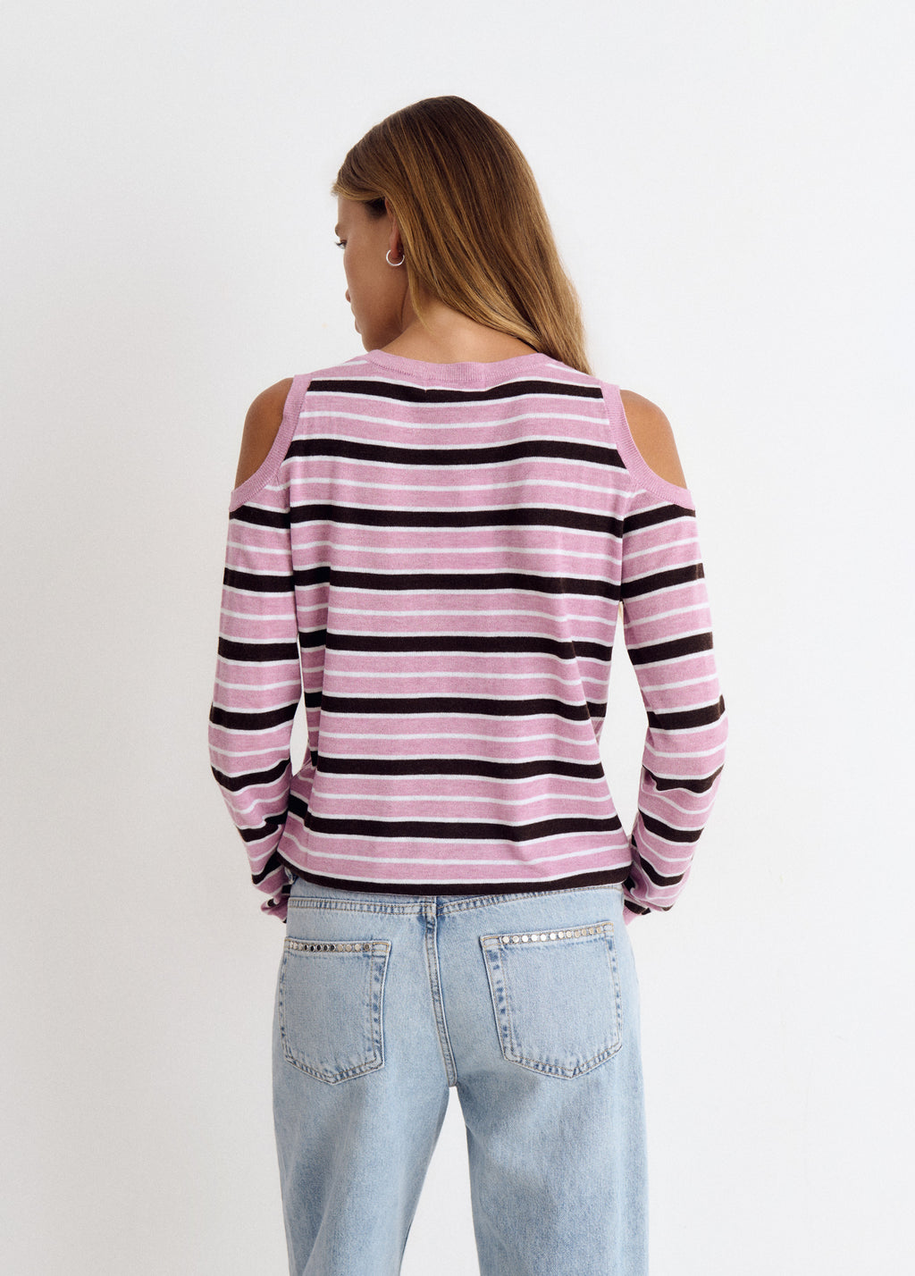 Jersey hombros descubiertos rayas