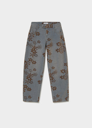 Floral jacquard jeans