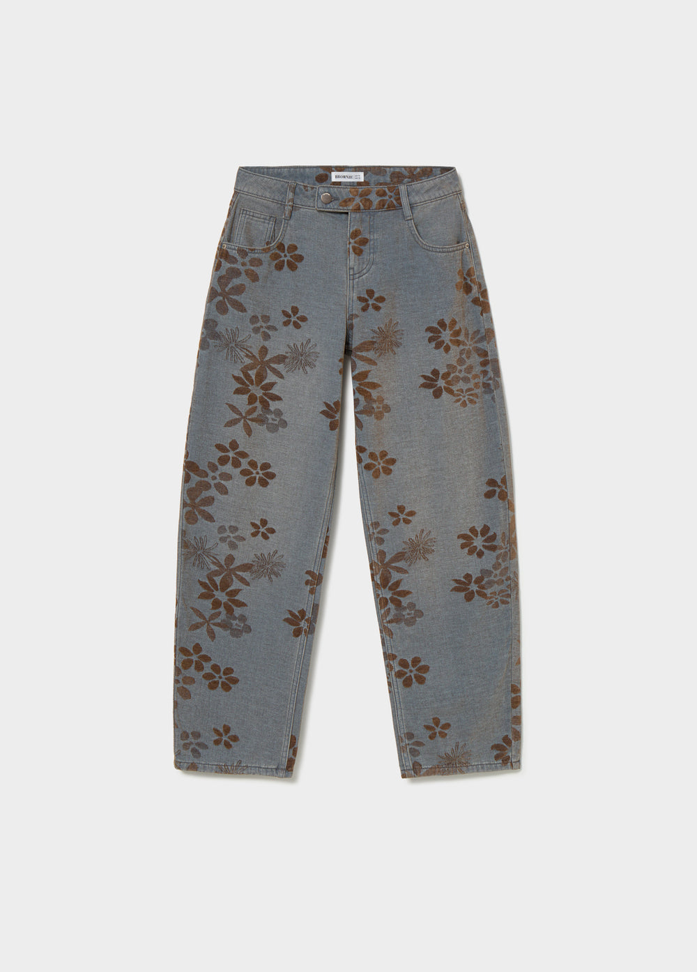 Jacquard-Jeans mit Blumenmuster