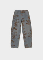 Floral jacquard jeans