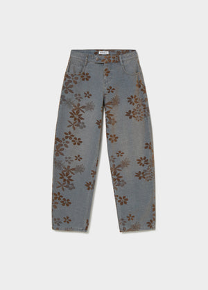 Jeans met bloemenjacquard