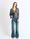 Jeans dritti con chiusura a bottoni