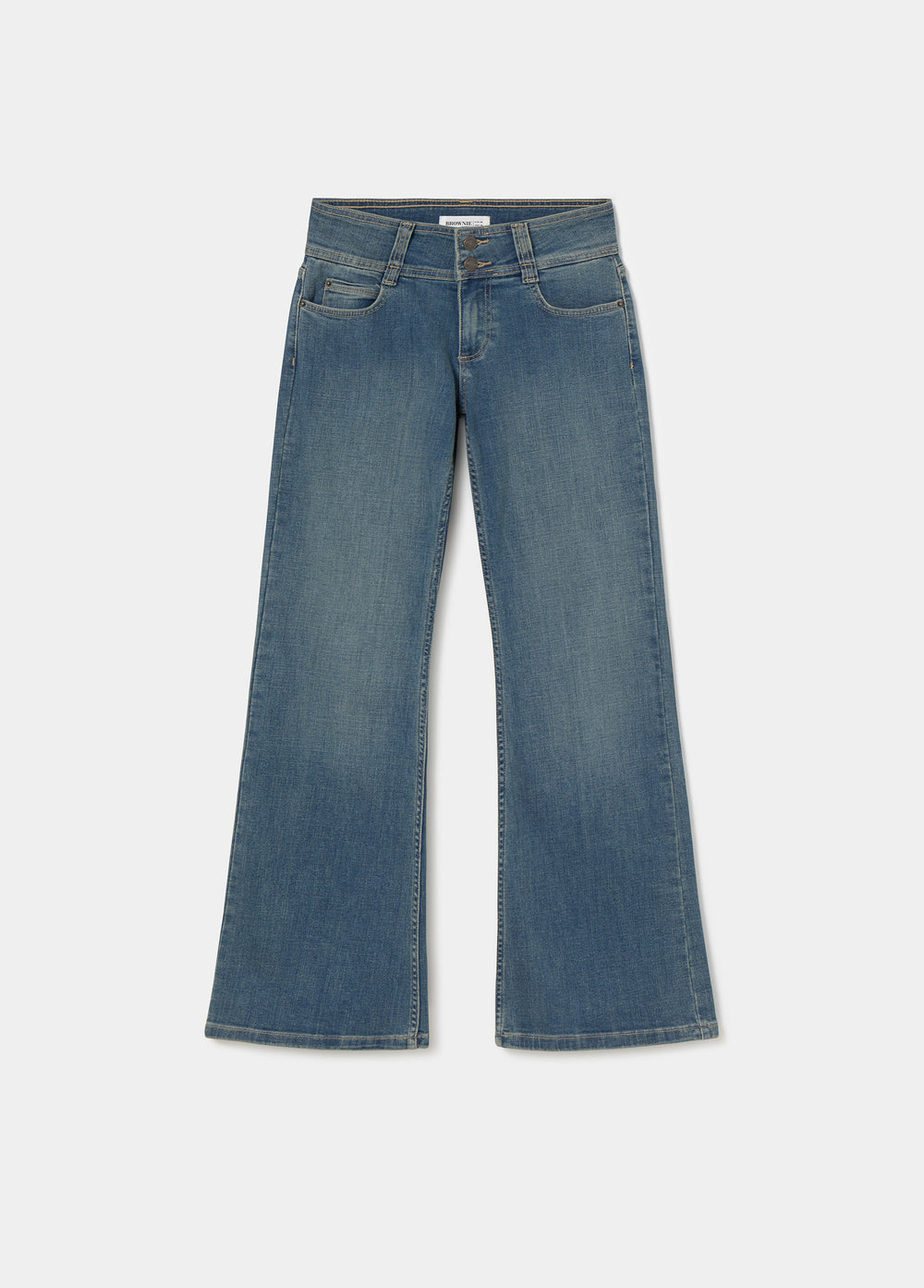 Jeans dritti con chiusura a bottoni