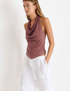 Top halter tachas cupro