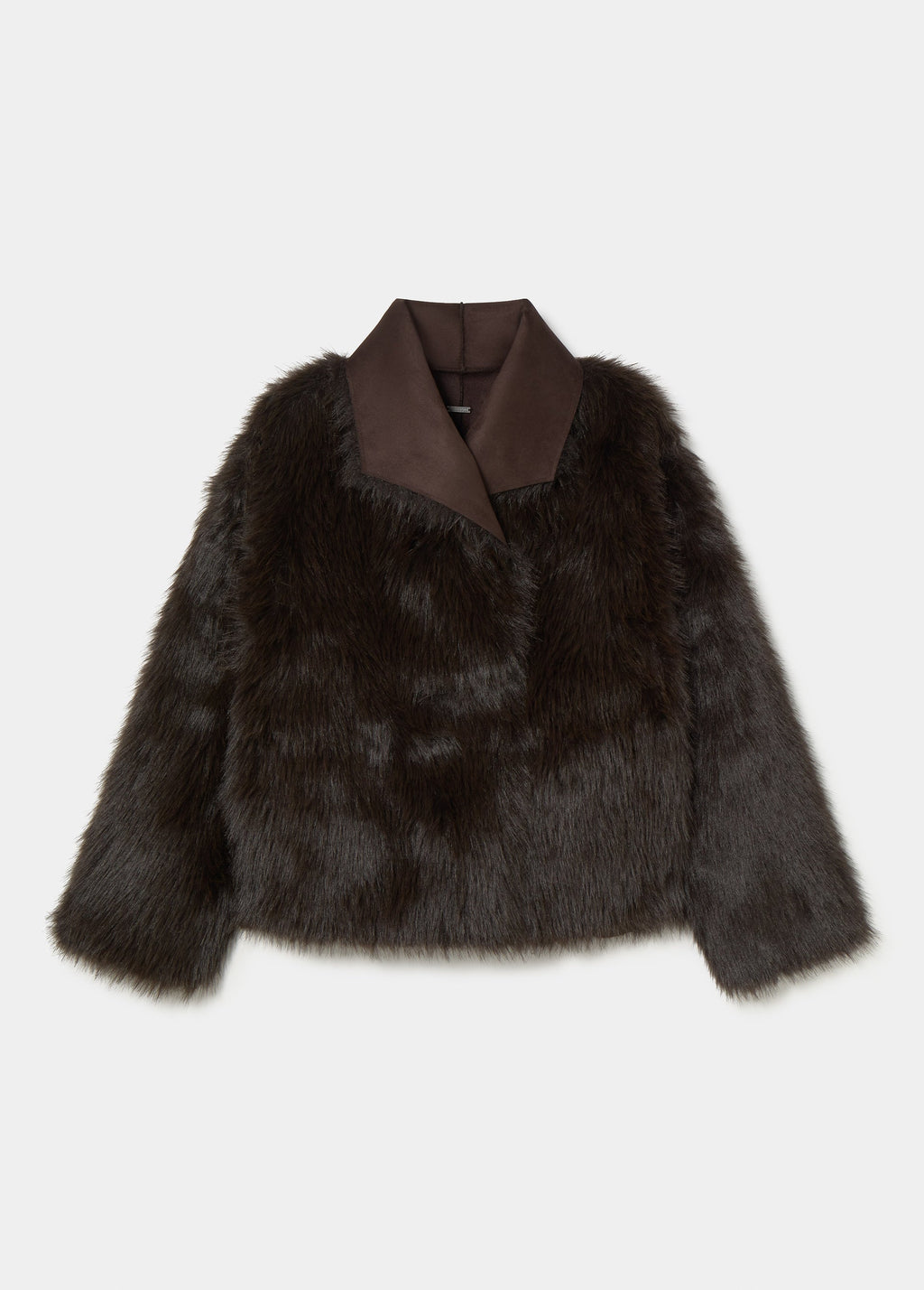 Reversible faux-fur coat