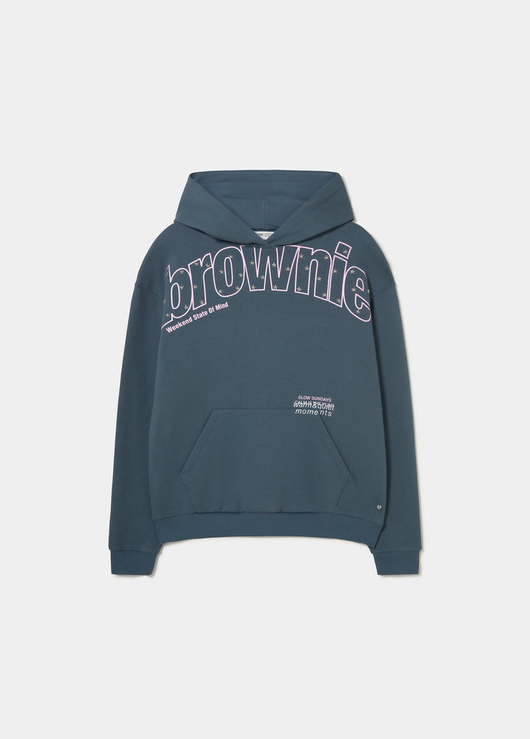Sudadera capucha print texto