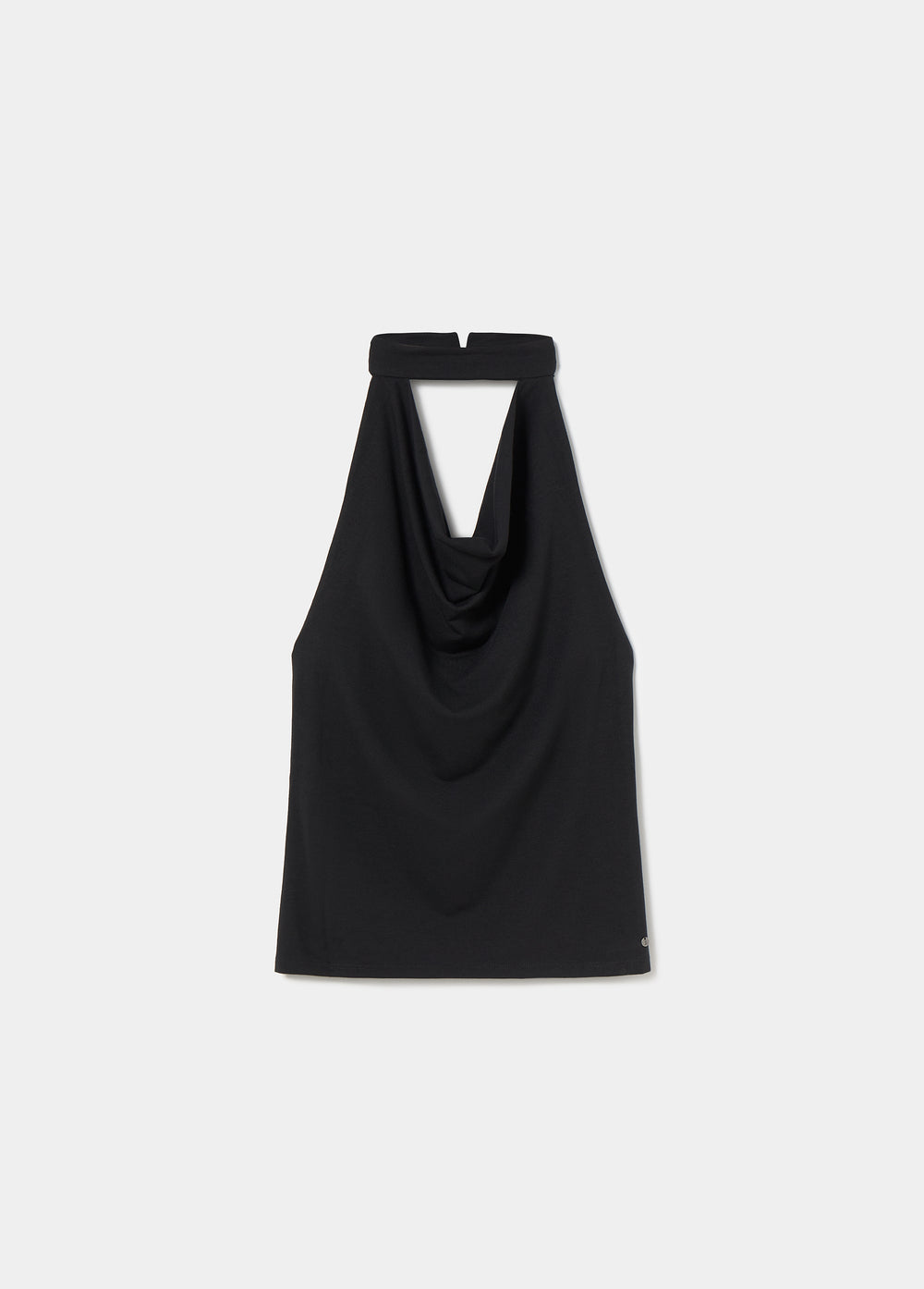 Halter-neck waterfall choker top