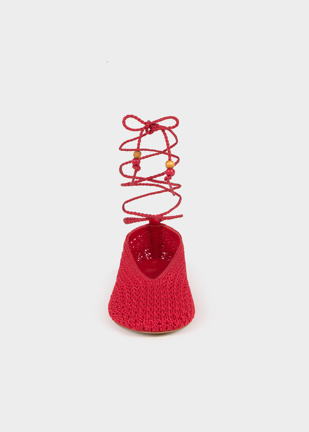 Crochet ballerina shoes with laces