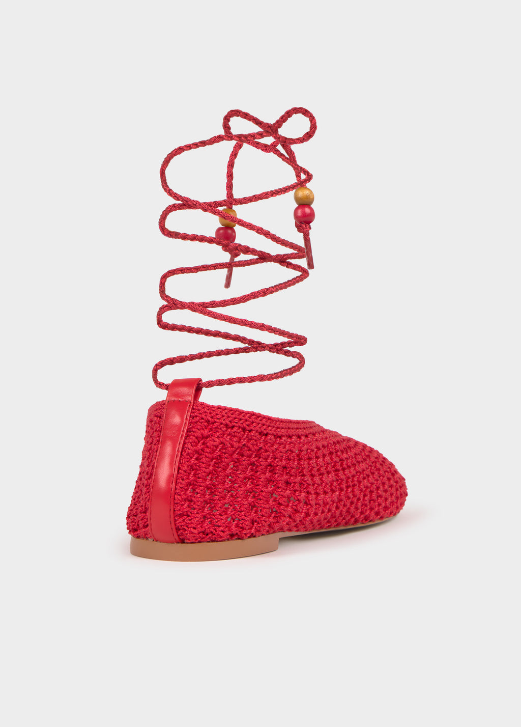 Crochet ballerina shoes with laces