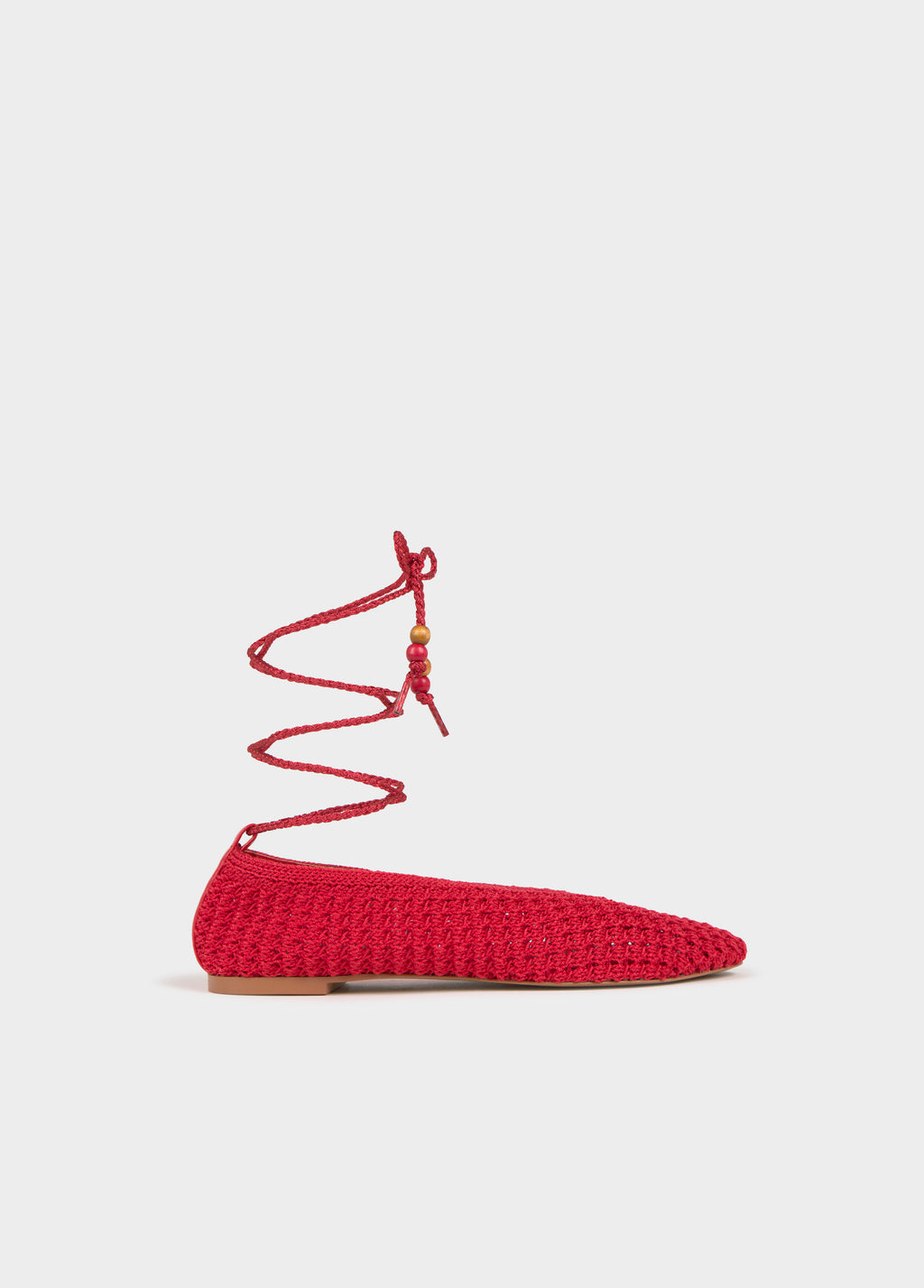 Crochet ballerina shoes with laces
