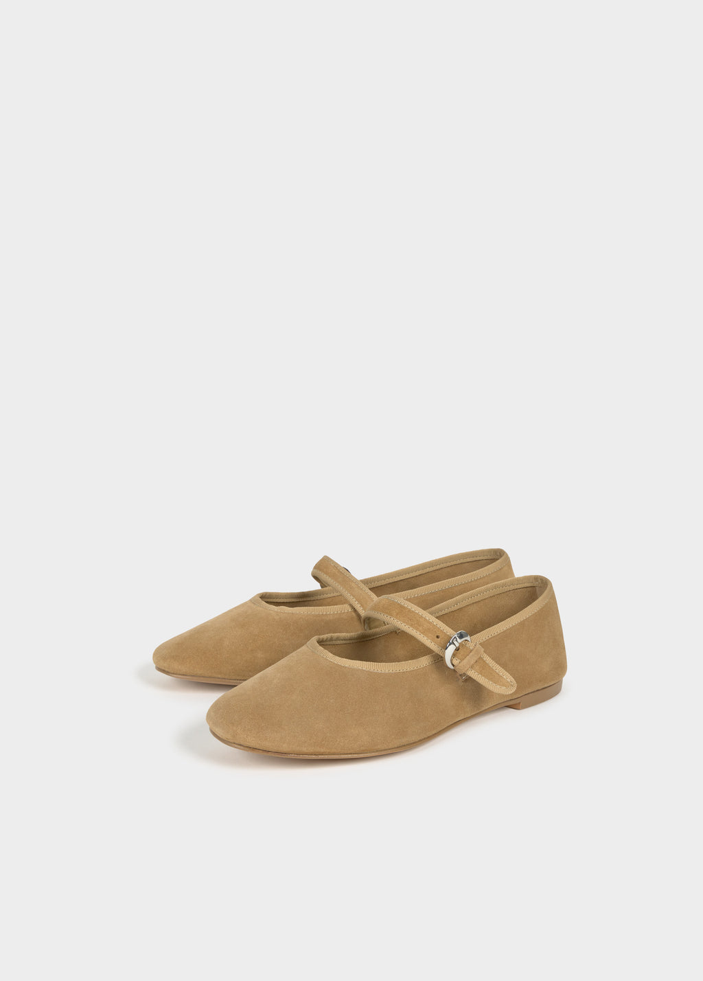 Suede strap ballerina flats