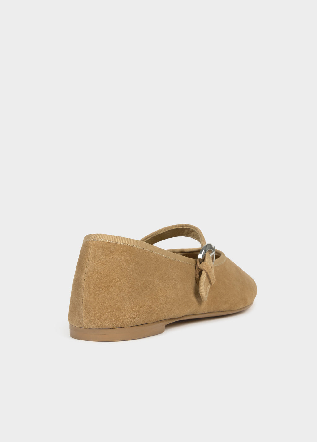 Suede strap ballerina flats