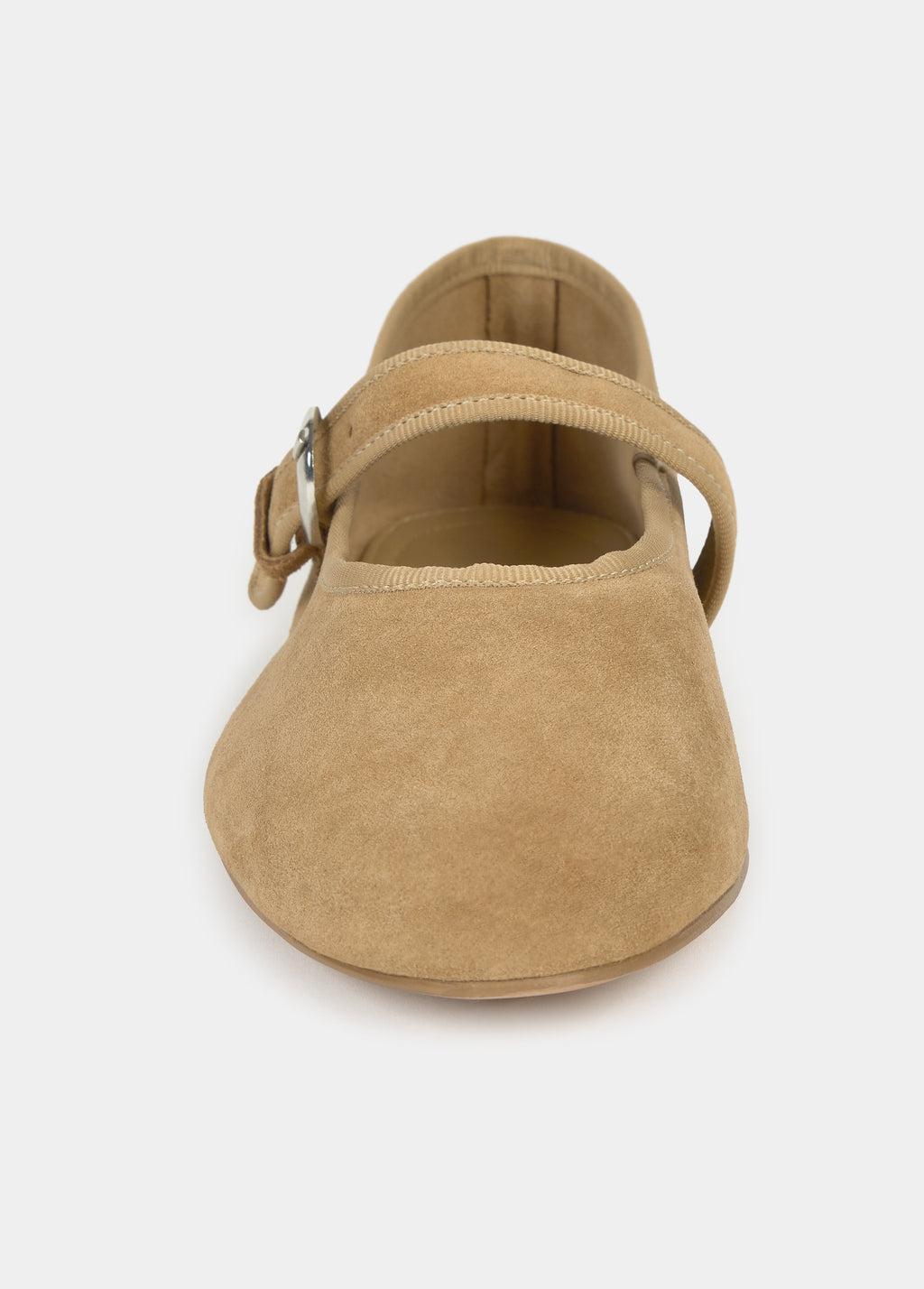 Suede strap ballerina flats