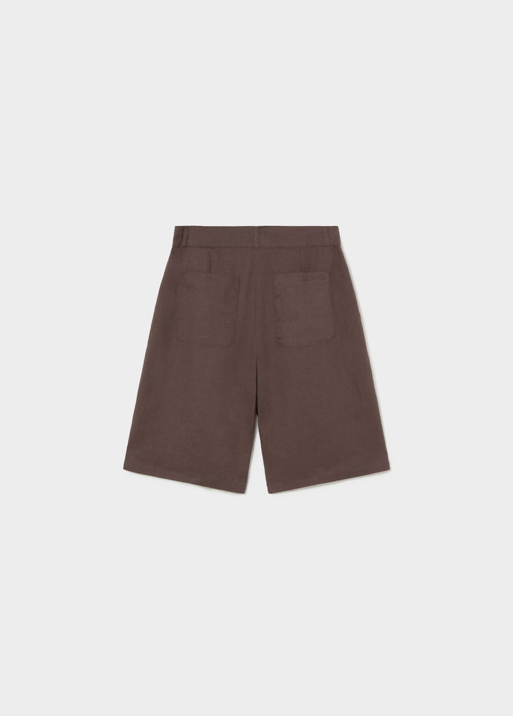 Long linen bermuda shorts
