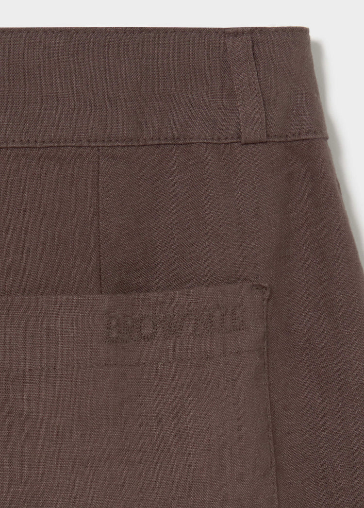 Long linen bermuda shorts