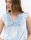 Embroidered yoke blouse