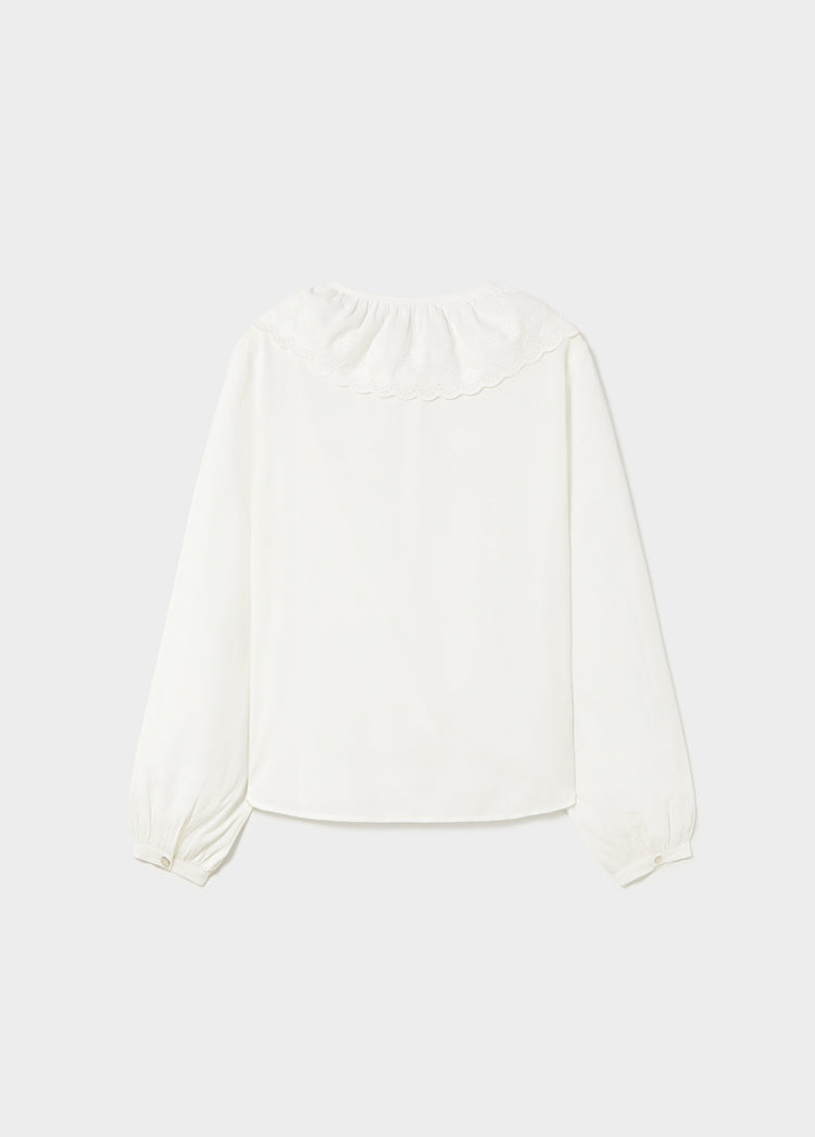 Blusa ricamata con fiocco