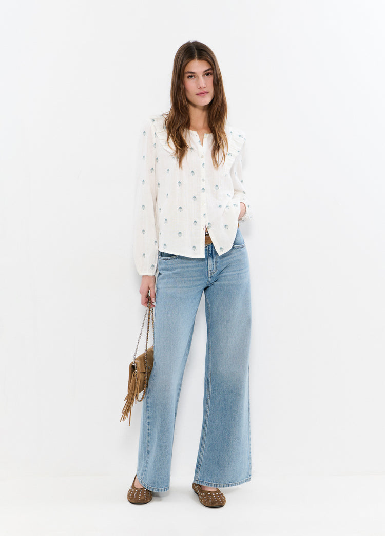 Blusa doppio tessuto ricamata