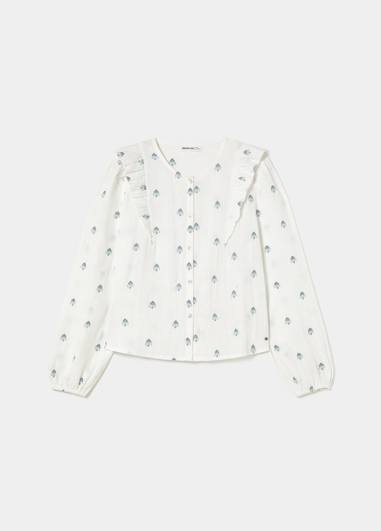 Blusa doppio tessuto ricamata