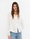 Blusa doppio tessuto ricamata