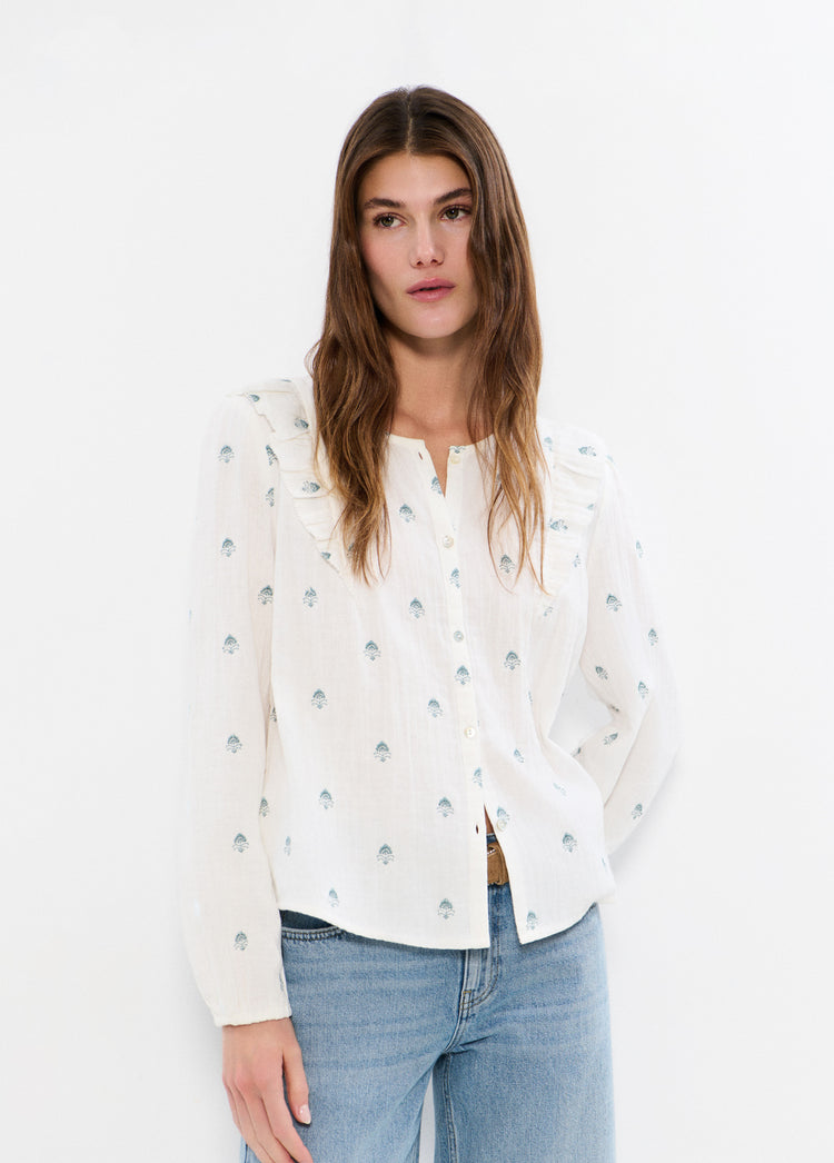 Blusa doppio tessuto ricamata