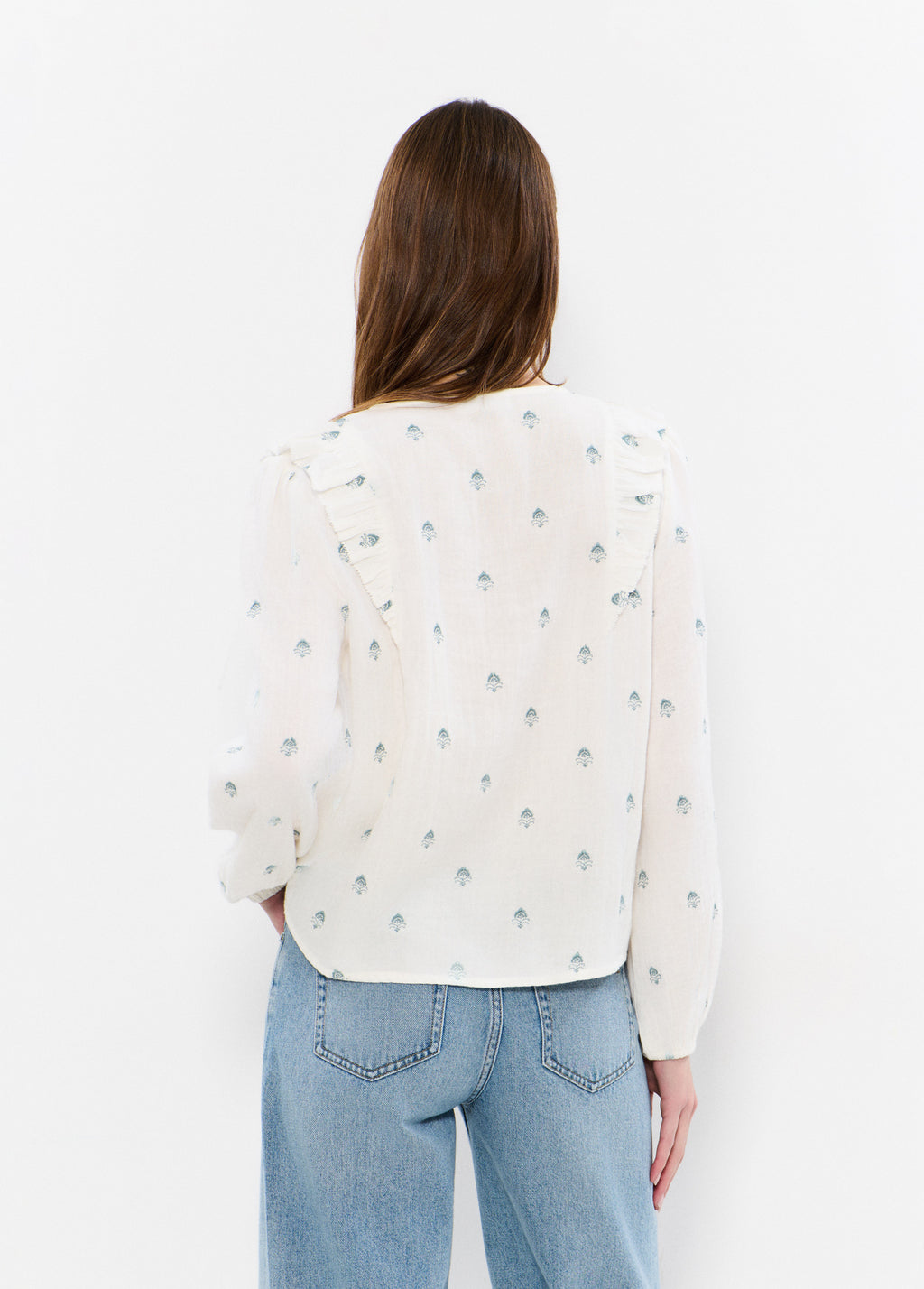 Blusa doppio tessuto ricamata