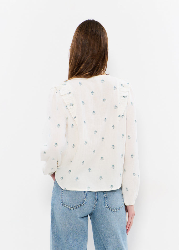 Blusa doppio tessuto ricamata