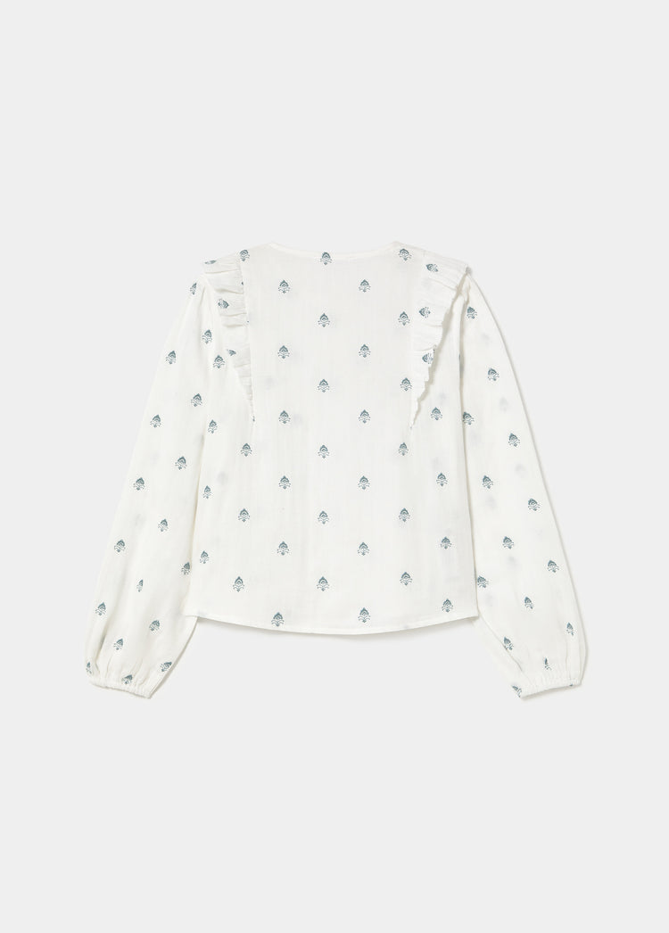 Blusa doppio tessuto ricamata