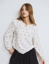 Double-layer blouse with embroidery