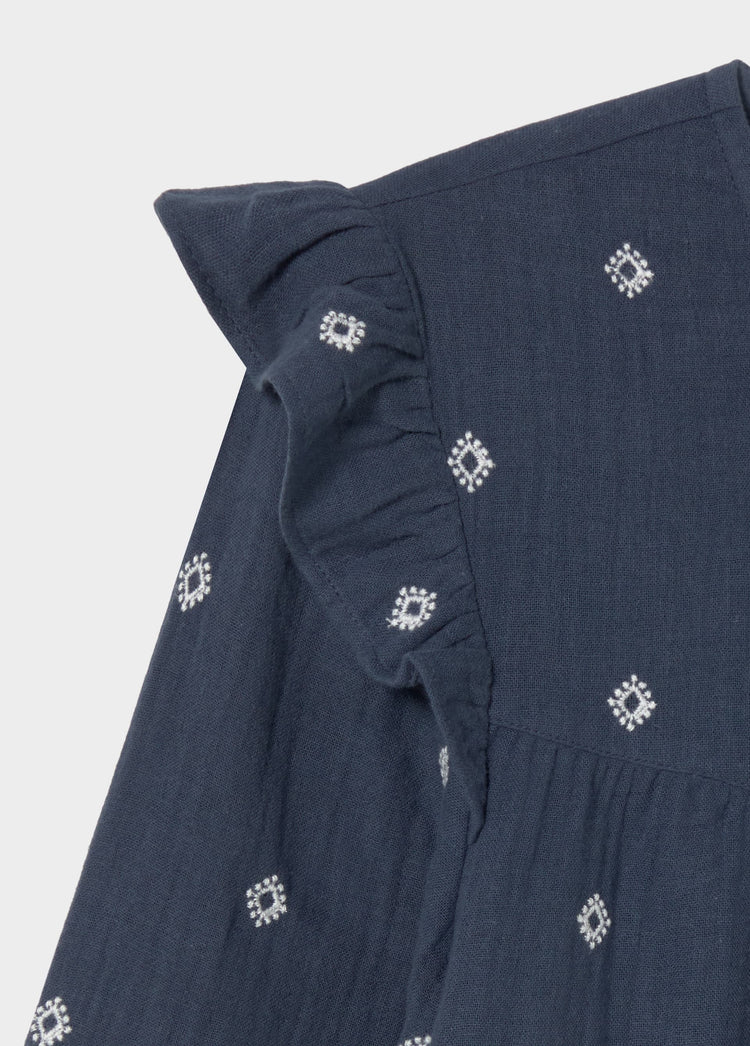 Blusa doppio tessuto ricamata