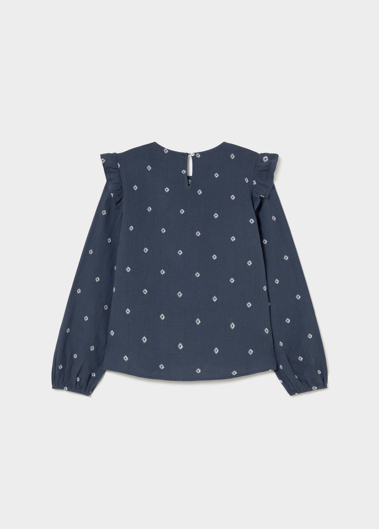 Blusa doppio tessuto ricamata
