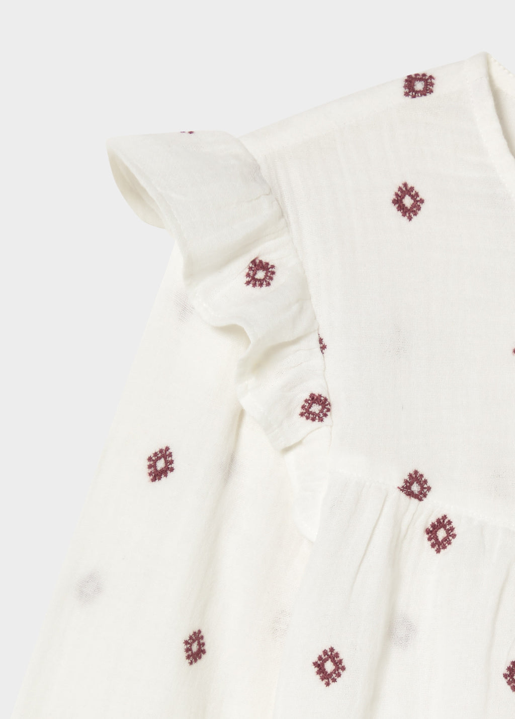 Double-layer blouse with embroidery
