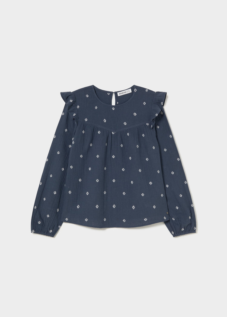 Blusa doppio tessuto ricamata