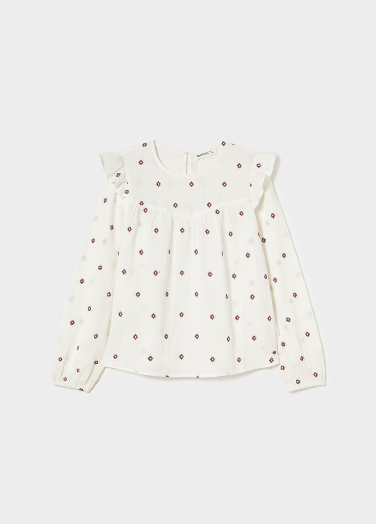 Blusa dobletela bordados