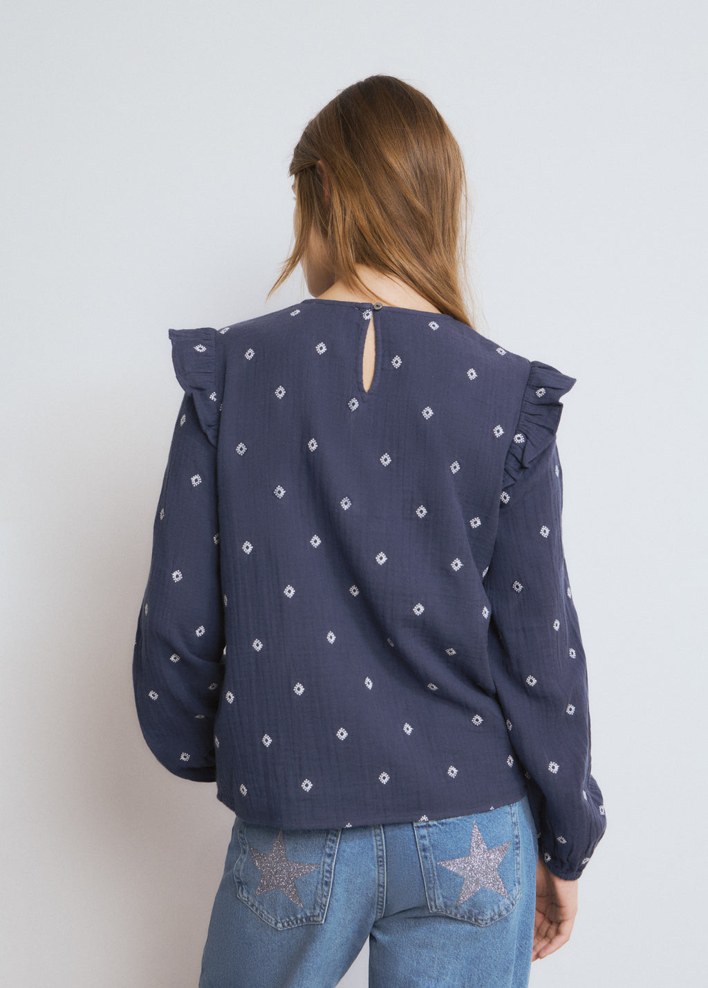 Blusa doble tela brodats