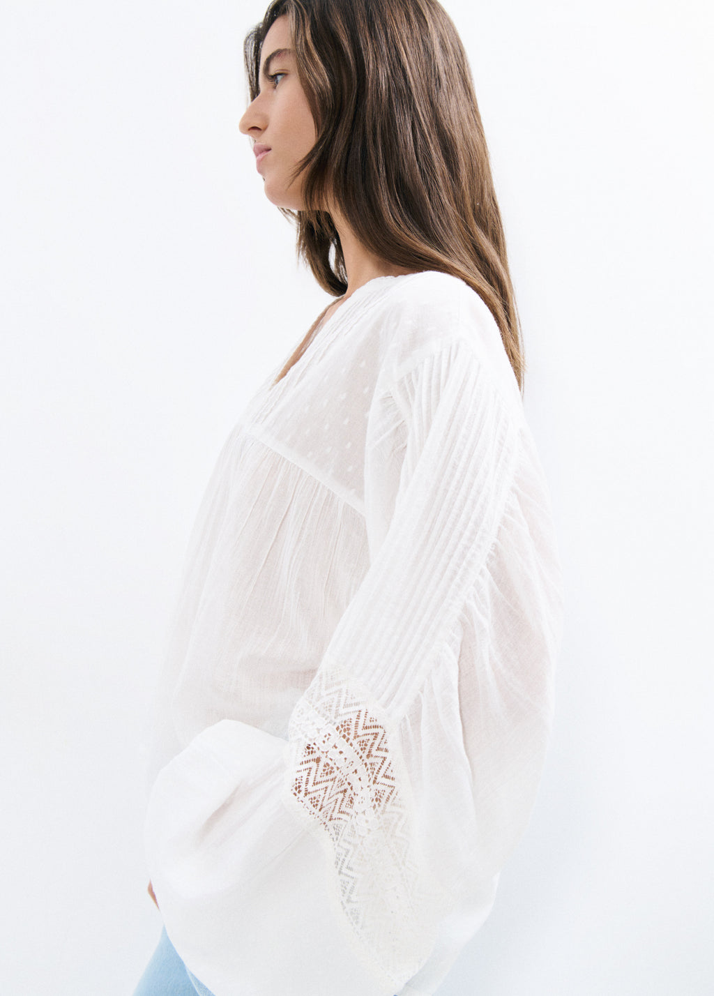 Blusa romántica manga larga