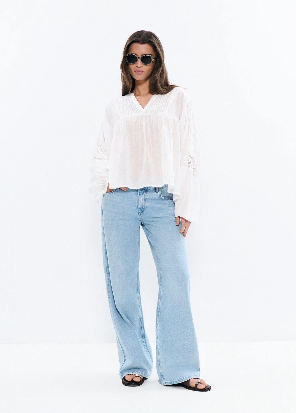 Blusa romántica manga larga
