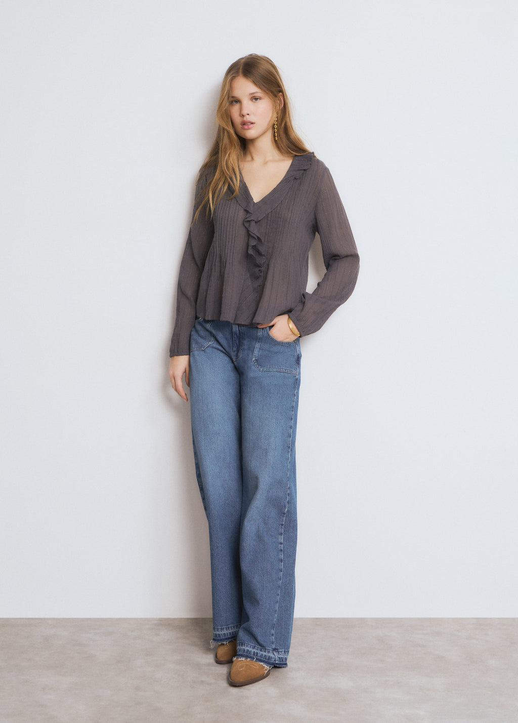 Blusa smock lurex
