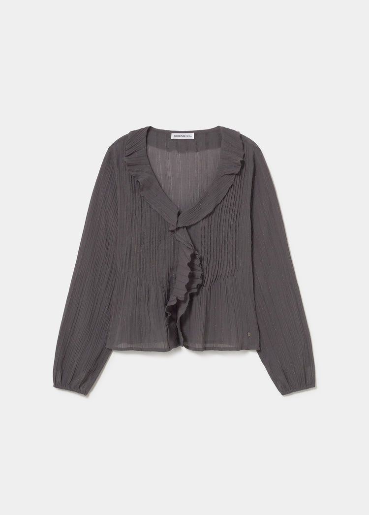 Blusa smock in lurex