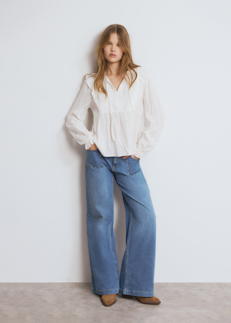 Blusa volante lurex