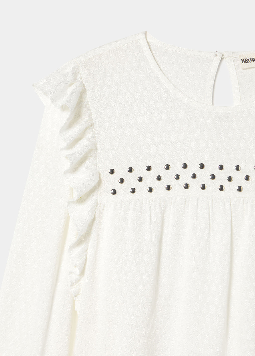 Ruffle blouse with studs
