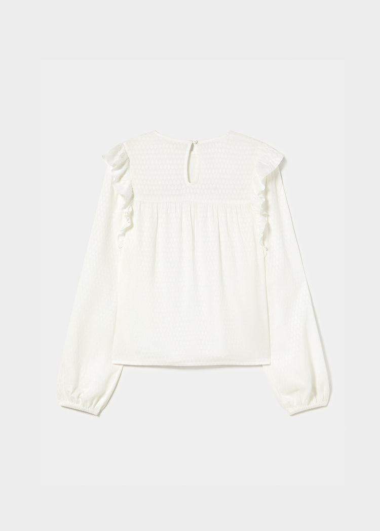 Ruffle blouse with studs