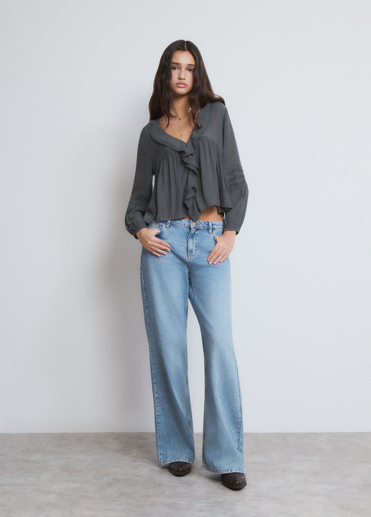 Bluse mit Volants