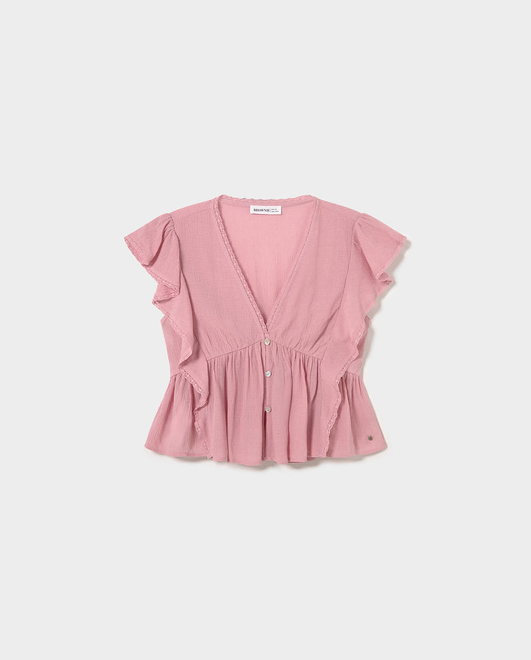 Blusa volantes puntilla