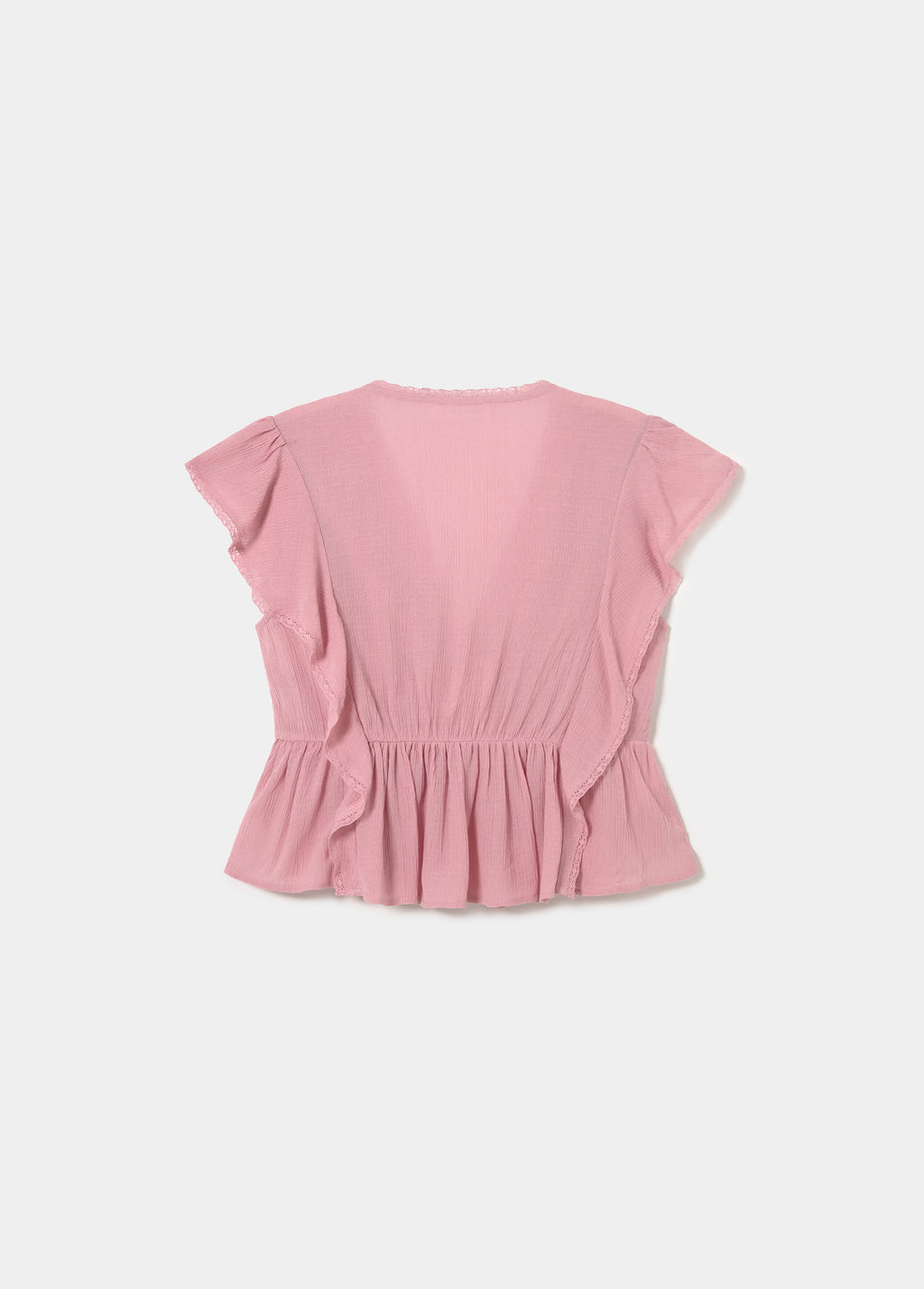 Ruffled blouse with lace trim